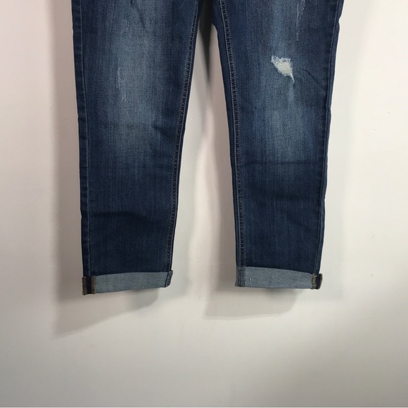 Seven7 Weekend Slim Fit Distressed Jean, Size 14 - Dark Blue Women's - Picture 5 of 9